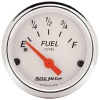 Autometer Arctic White 2-1/16-inch (52.4mm) - Short Sweep Electric - Fuel Level 240-ohms Empty / 33-ohms Full
